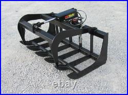 48 Root Grapple & 42 Long Pallet Forks Attachment Fits Skid Steer Quick Attach