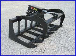 48 Root Grapple & 42 Long Pallet Forks Attachment Fits Skid Steer Quick Attach