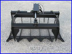 48 Root Grapple & 42 Long Pallet Forks Attachment Fits Skid Steer Quick Attach
