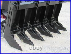 48 Root Rake Clam Grapple Attachment Fits Mini Skid Steer