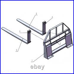 48 Skid Steer Pallet Fork Attachment Tractor Quick Attach Heavy Duty
