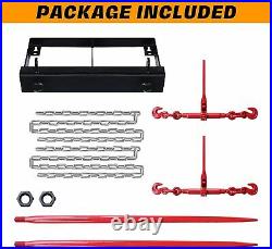 49 3000LBS Dual Hay Bale Spear Skid Steer Loader Bucket Attachment for Tractor