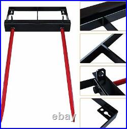 49 3000LBS Dual Hay Bale Spear Skid Steer Loader Bucket Attachment for Tractor