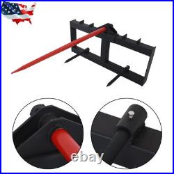 49 3000lb Heavy Duty Attach Hay Bale Spear Skid Steer Tractor Loader Quick Tach