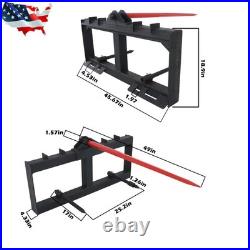 49 3000lb Heavy Duty Attach Hay Bale Spear Skid Steer Tractor Loader Quick Tach