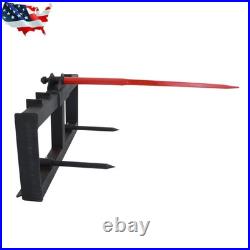 49 3000lb Heavy Duty Attach Hay Bale Spear Skid Steer Tractor Loader Quick Tach