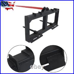 49 3000lb Heavy Duty Attach Hay Bale Spear Skid Steer Tractor Loader Quick Tach