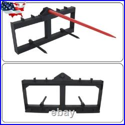 49 3000lb Heavy Duty Attach Hay Bale Spear Skid Steer Tractor Loader Quick Tach