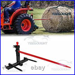 49'' 3 Point Hay Bale Spear Quick Loader Attach Steer Skid Tractor Attachment US