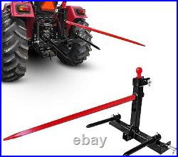 49'' 3 Point Hay Bale Spear Quick Loader Attach Steer Skid Tractor Attachment US
