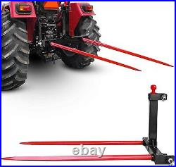 49 3 Point Hay Bale Spear Tractor Hitch Quick Loader Attachment Heavy Duty Tack