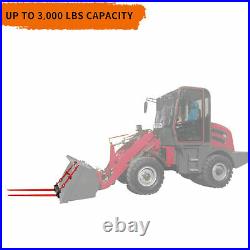 49 Dual Hay Bale Spear Bucket Attachment Front for Skid Steer Loader Tractor