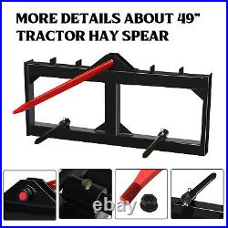 49 Hay Bale Spear Skid Steer Loader Tractors Quick Tach Attachment Moving Hitch