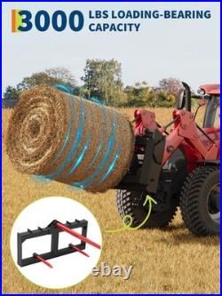 49 Hay Bale Spear Skid Steer & Tractor Attachment Quick Attach 3000lbs Capacity