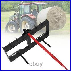 49 Inch Hay Bale Spear For Skid Steer Or Tractor – Quick Tach Attachment, 3000 Lb Capacity