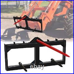 49'' Hay Bale Spear Skid Steer Tractor Loader Quick Tach Attachment Moving Hitch