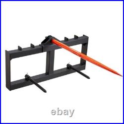 49 Hay Spear Bale Forks 1600lbs Capacity Skid Steer Tractor Attachment with Stabi