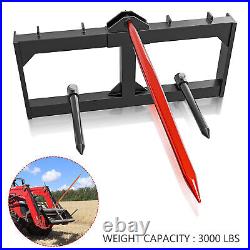 49 Hay Spear Bale Spears Skid Steer Loader Tractor Attachment 3000lbs Loading