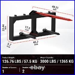 49 Hay Spear Bale Spears Skid Steer Loader Tractor Attachment 3000lbs Loading
