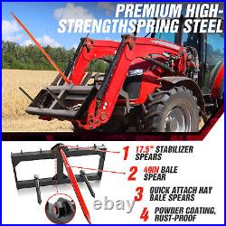 49 Hay Spear Bale Spears Skid Steer Loader Tractor Attachment 3000lbs Loading