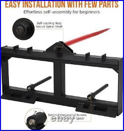 49 Hay Spear Bale Spears Skid Steer Loader Tractor Attachment Rate 4000 LB