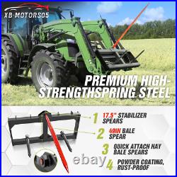 49 Hay Spear Bale Spears Skid Steer Loader for Bobcat Tractor Attachment 3000LB