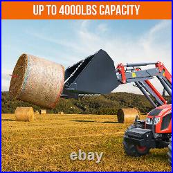 49 Hay Spear Bale Spears Universal Skid Steer Tractor Loader Bucket 4000 LBS