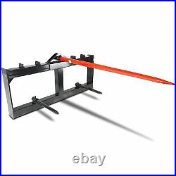 49 Tractor Hay Bale Spear Skid Steer Loader 3000lbs Quick Attach for Bobcat
