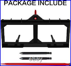 49 Tractor Hay Bale Spear Skid Steer Loader 3000lbs Quick Attach for Bobcat US