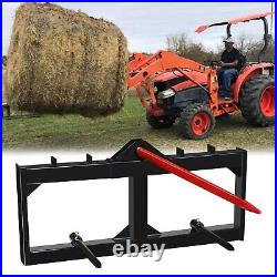 49 Tractor Hay Spear Attachment 3,000 lb Spike Skid Steer Quick Tach Bobcat US