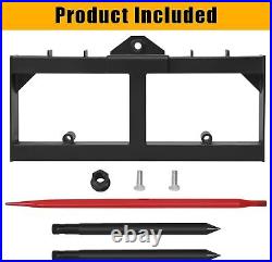 49 Tractor Hay Spear Bale Spears 3000LBS Skid Steer Loader Tractors Attachment