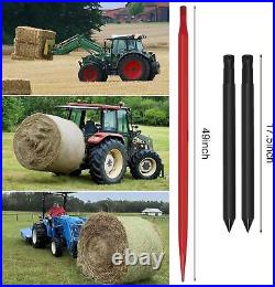 49 Tractor Hay Spear Bale Spears 3000LBS Skid Steer Loader Tractors Attachment