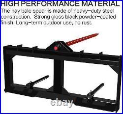 49 Tractor Hay Spear Skid Steer Loader Quick Attach for Bobcat Tractor 3000lbs
