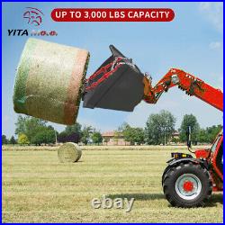 49 Universal Dual Tine Hay Bale Spear Front Loader Tractor Bucket Attachment