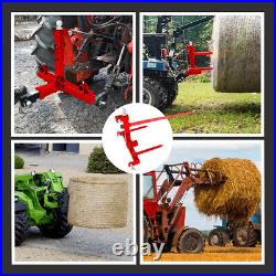 49 inch 3 Point Hay Bale Spear Attachment Tractor Skid Steer Loader Quick Tach