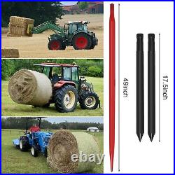 49 inch Universal Hay Bale Spear Tractor Skid Steer Loader Mover Spike 3000LBS