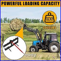 49 inch Universal Hay Bale Spear Tractor Skid Steer Loader Mover Spike 3000LBS