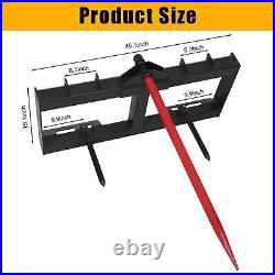 49 inch Universal Hay Bale Spear Tractor Skid Steer Loader Mover Spike 3000LBS