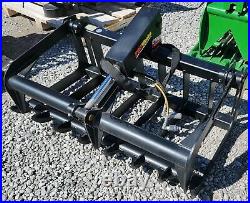 54 Single Cylinder Root Grapple Bucket Attachment Fits Skid Steer Quick Attach