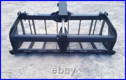 54 Single Cylinder Root Grapple Bucket Attachment Fits Skid Steer Quick Attach