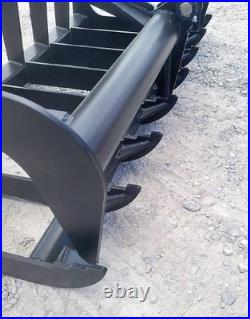 54 Single Cylinder Root Grapple Bucket Attachment Fits Skid Steer Quick Attach