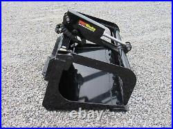 54 Single Cylinder Solid Bottom Bucket Grapple Attachment Fits Skid Steer QA