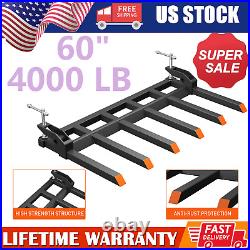 5500lbs 72 Tractors Clamp On Debris Forks Loader Skid Steers Quick Attach