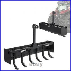 55 Inch Box Blade for Tractor Heavy Duty Land Leveler With 6 Adjustable Shanks
