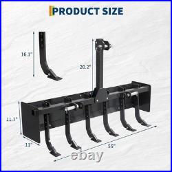 55 Inch Box Blade for Tractor Heavy Duty Land Leveler With 6 Adjustable Shanks