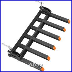 58 Clamp-On Pallet Forks 6-Forks 4000LBS for Tractor Bucket & Skid Steer Loader