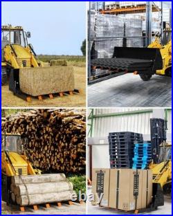 58 Clamp-On Pallet Forks 6-Forks 4000LBS for Tractor Bucket & Skid Steer Loader