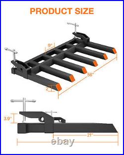 58 Clamp on Debris Forks to 4000lbs Pallet Tractor for Loader Bucket Skid Steer