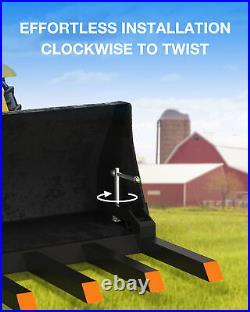 58 Clamp on Debris Forks to 4000lbs Pallet Tractor for Loader Bucket Skid Steer