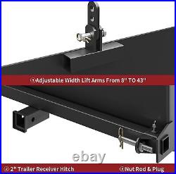 5/16 2 Receiver Hitch Quick-Attach withAdjustable Width Plate for Load Tractor